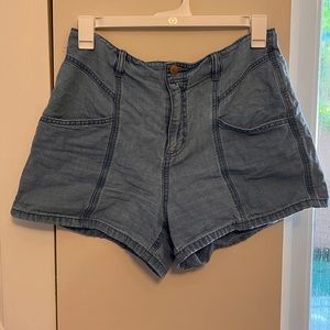 High waisted denim shorts